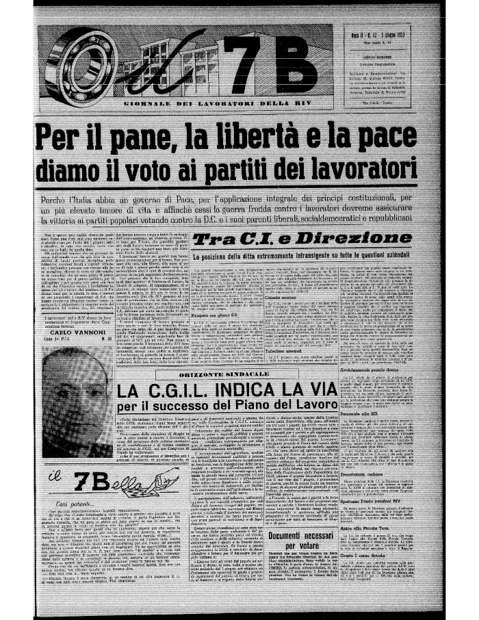 Il 7 B. Giornale dei lavoratori della RIV. A. 2 n. 12 5 giugno