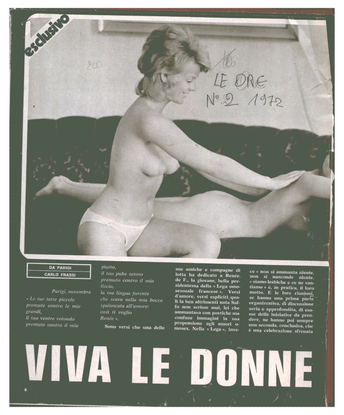 Frassi Carlo Viva le donne in Le Ore n 2 1972 pp 8 15  